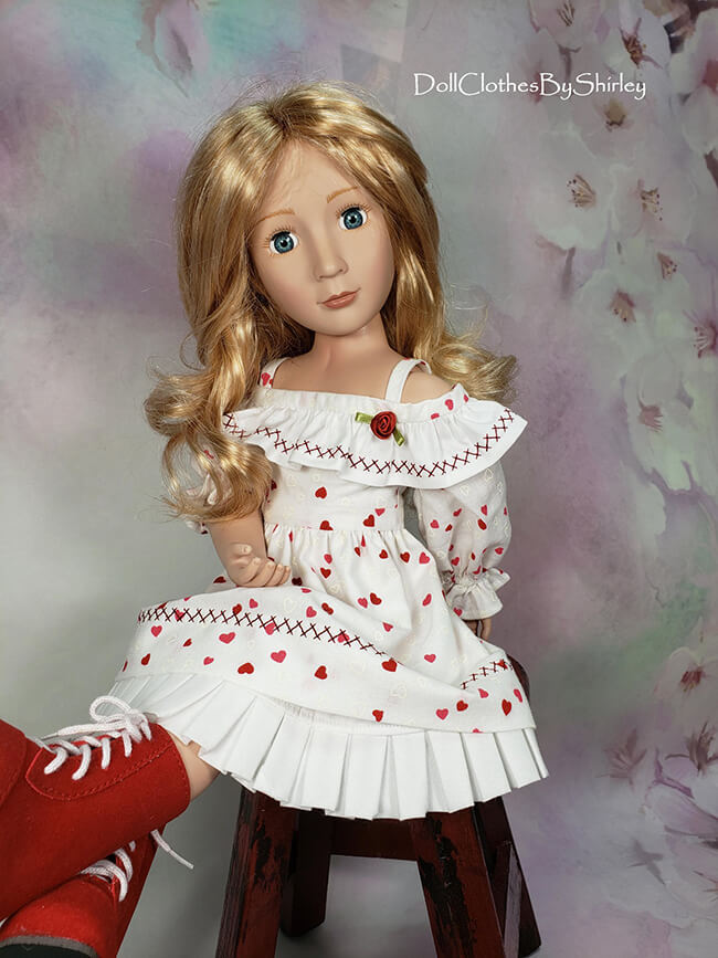 Happy Valentine’s Day! We're thrilled that Shirley F. of DollClothesByShirley on Etsy — one of our favorite custom doll seamstresses — has graciously allowed us to share these pictures of her A Girl for All Time® dolls wearing the holiday themed dresses she made using Lee & Pearl Pattern 1035: Olá Brasil for 18 Inch, 16 Inch and 14 1/2 Inch Dolls. Thank you, Shirley!
