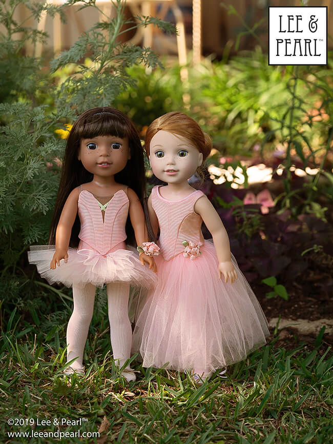Visit the Lee & Pearl Etsy shop for beautiful, just-like-the-real-thing BALLET sewing patterns for 18 inch, 16 inch and 14 1/2 inch dolls.