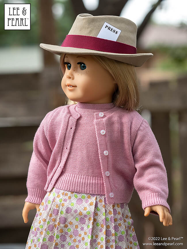 Introducing our new FREE pattern for mailing list subscribers — Lee & Pearl Pattern 2023: The Fedora Hat for 18", 16" and 14 1/2" Dolls. For this pattern, our designer reimagined iconic molded hat elements as flat pattern shapes and seams. 

That's right — this is an entirely SEWN hat. And it's sized to fit all three of our favorite dolls: American Girl, A Girl for All Time and WellieWishers and similar dolls.

Join the Lee & Pearl mailing list at www.leeandpearl.com and get this pattern as our exclusive FREE gift!