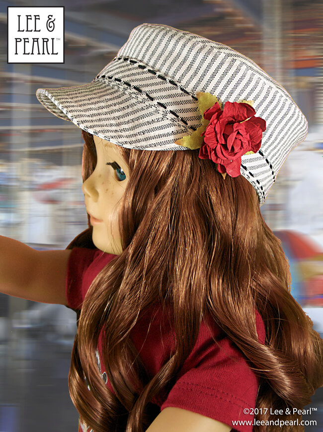 Want to make a truly unique stocking stuffer? Try a Lee & Pearl hat pattern for dolls! Here’s Pattern 1006: Patrol Cap for 18 Inch dolls, like our American Girl doll. Find this adorable pattern in the Lee & Pearl Etsy store at https://www.etsy.com/listing/162775638/lp-pattern-1006-patrol-cap-for-18-inch
