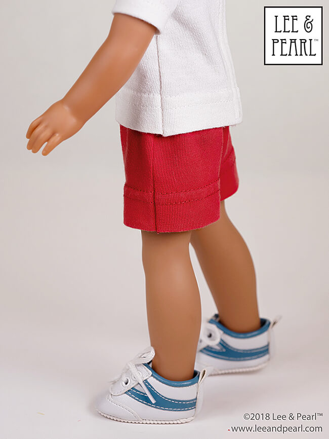 Introducing Pearls by Lee & Pearl™ Pattern 101: Gym Shorts for 18 inch, 16 inch and 14 1/2 inch dolls. Pearls are patterns for people who want to learn new sewing skills — just one at a time, on a limited project, and with a well-designed reward after each lesson! Find "Pearls" for Wellie Wishers and others in the Lee & Pearl Etsy store.