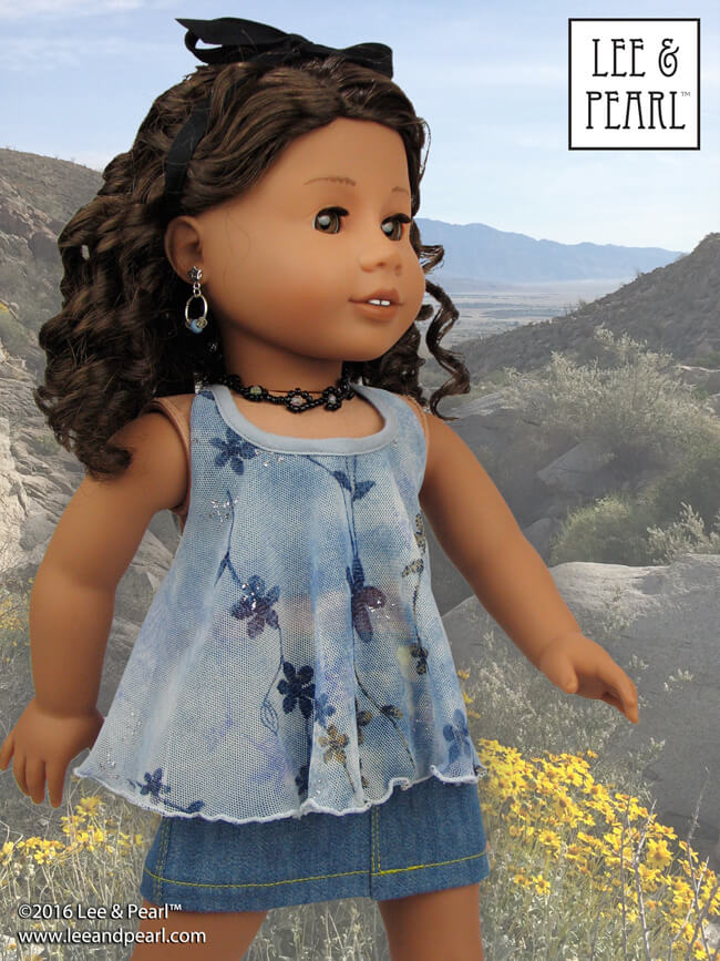 Easy to make and beautiful too! Make summer and festival-ready styles with Lee & Pearl Pattern 1032: Desert Sunrise Maxi Dress, Halter Top and Beaded Chokers for 18 Inch Dolls, like our American Girl dolls. Get this beautiful pattern in the leeandpearl Etsy shop at https://www.etsy.com/listing/397805083/lp-1032-desert-sunrise-maxi-dress-halter