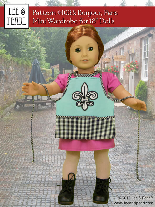 Stylish summer basics for 18 Inch American Girl dolls! Pattern 1033: Bonjour, Paris from Lee & Pearl includes these perfectly fitted cuffed shorts and an adorable pleat front blouse or tunic dress with a rolled collar, tulip sleeves and ribbon trim. Find this pattern in the Lee & Pearl Etsy store at https://www.etsy.com/listing/267357348/lp-1033-bonjour-paris-wardrobe-pattern