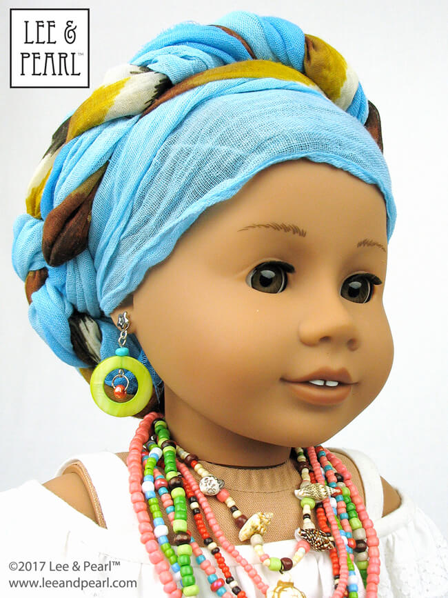 Give your American Girl doll a stunning Afro-Brazilian Baiana wardrobe using Lee & Pearl Pattern 1035: Olá Brasil! Off-the-Shoulder Samba Top and Bahia Dress, and Traditional Brazilian Baiana Headwrap for 18 Inch Dolls. Find this unique and lovely pattern in the Lee & Pearl Etsy store at https://www.etsy.com/listing/540262695/lp-1035-ola-brasil-off-the-shoulder