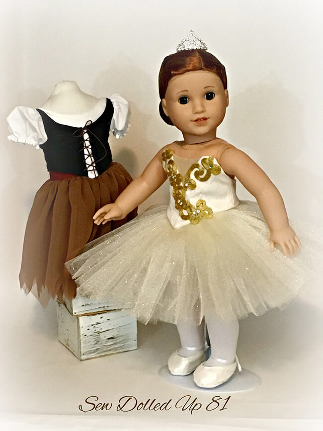 When Julie H. of Sew Dolled Up 81 was asked by the Richmond, VA Ballet to create 18 inch American Girl doll-scale replicas of the costumes from their production of Cinderella, she turned to the Lee & Pearl Ballet Performance Bundle Patterns. Find these amazing, just-like-the-real-thing patterns for doll tutus and bodices in the Lee & Pearl Etsy store!