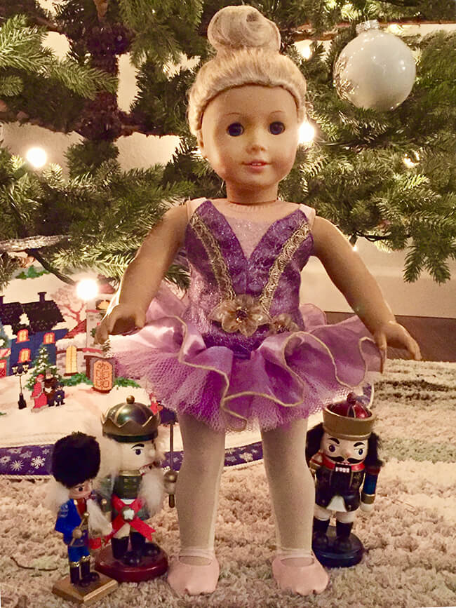 Karen W of KLW Designs made an entire Nutcracker Suite of delectable Snowflake, Flower and Sugar Plum Fairy ballet costumes for 18 inch American Girl dolls using Lee & Pearl Pattern 1073: Prima Ballerina for 18 Inch Dolls. Find this amazing, just-like-the-real-thing pattern in the Lee & Pearl Etsy store!