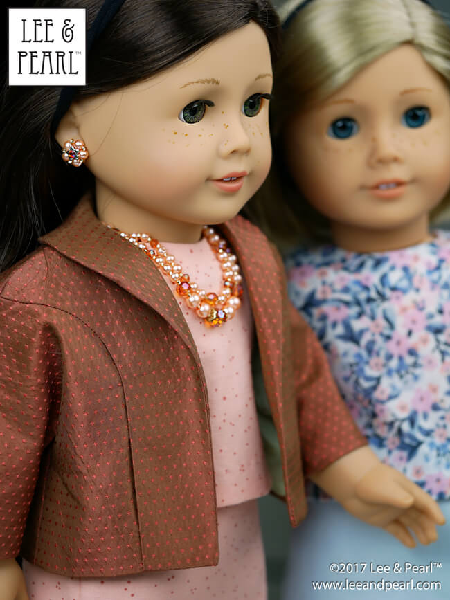 COMING SOON from Lee & Pearl - Pattern 1964 Darling Doris! 1960s Ladies' Suit for 18 Inch Dolls AND Pattern 2064 Posh Accessories for 18 Inch Dolls. Join our mailing list at www.leeandpearl.com and we'll let you know as soon as these adorable patterns are available in our Etsy store!