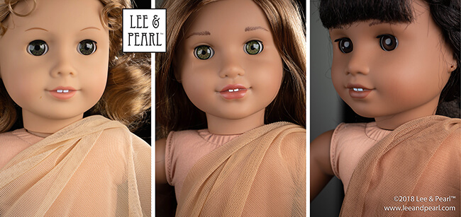 COMING SOON - Light, Medium and Dark skin tone stretch mesh, perfectly matched to the light, medium and dark American Girl doll vinyl colors.