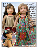 Lee & Pearl PDF patterns for dolls — Pattern 1032: Desert Sunrise Maxi Dress and Top for 18 Inch Dolls