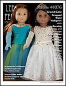 Lee & Pearl Pattern 1076: Grand Gala Dropped Waist Ballgown with Evening Gloves and Russian Ballet Bodice with Neo-Classical Tutu for 18 Inch Dolls