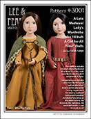 Pattern #3001: A Late Medieval Lady's Wardrobe for 16" Dolls