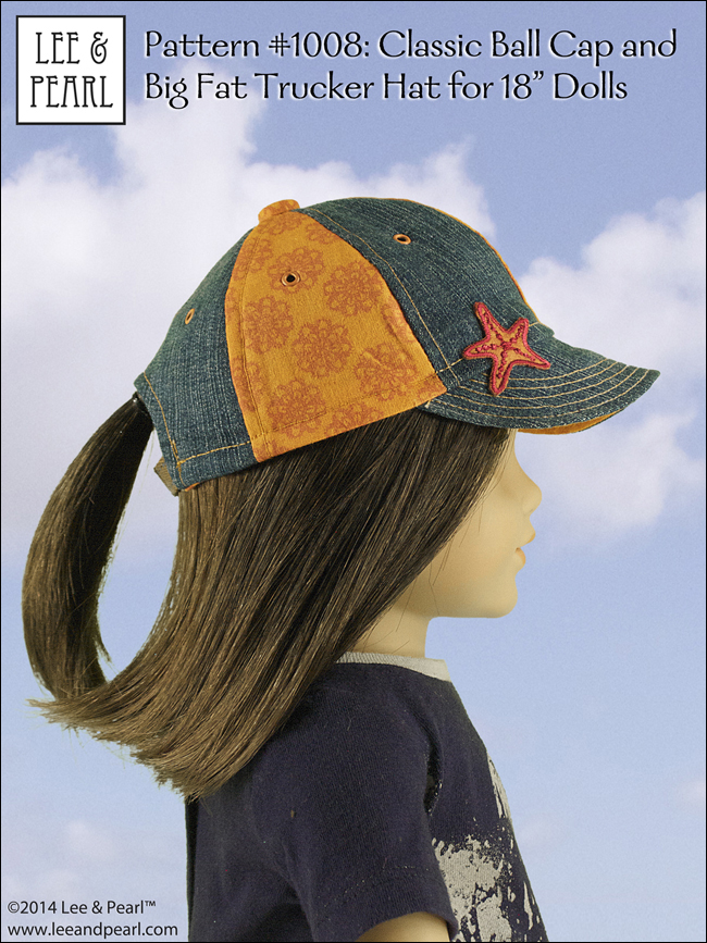 Lee & Pearl Pattern 1008: Ball Caps and Trucker Hats for 18" Dolls